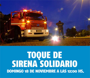 Los Bomberos de todo el país y de América realizarán un toque de sirena solidario por las víctimas de accidentes de tránsito