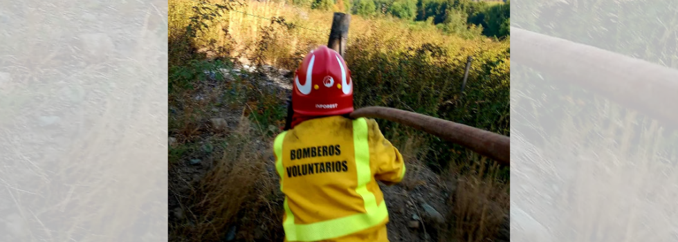 Los Bomberos Voluntarios también están combatiendo el Incendio Forestal en El Hoyo