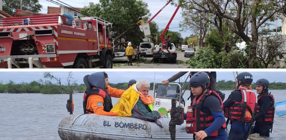 Bomberos Voluntarios continúan trabajando luego del temporal